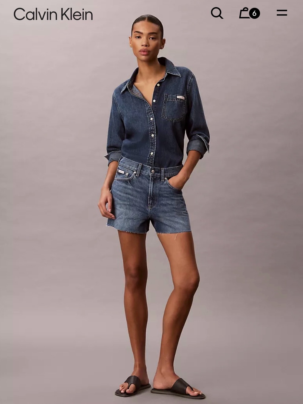 Calvin Klein Dark Blue Denim Jean Shorts